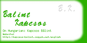 balint kapcsos business card